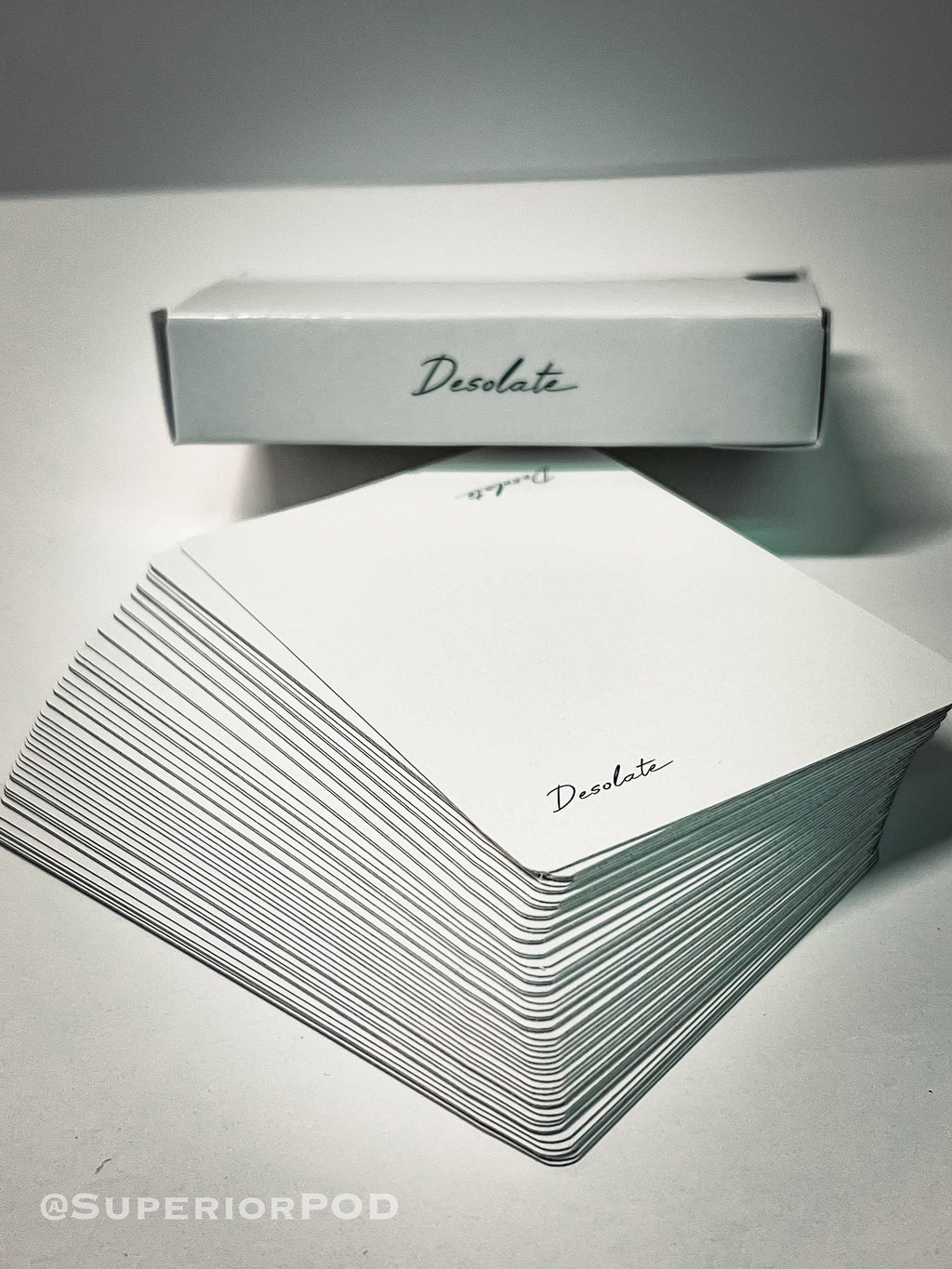 White DESOLATE Playing Cards, White Card Deck