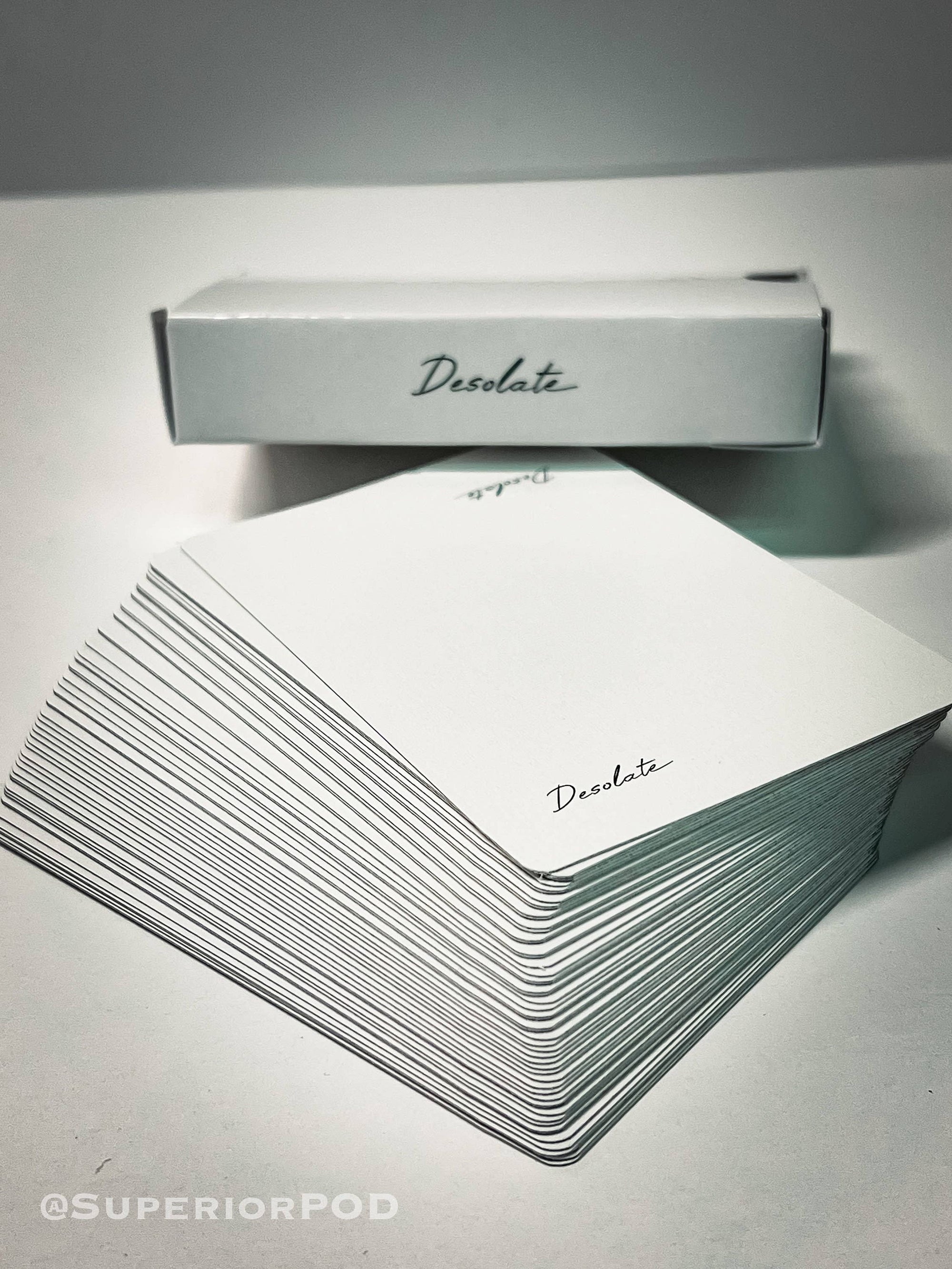 White DESOLATE Playing Cards, White Card Deck