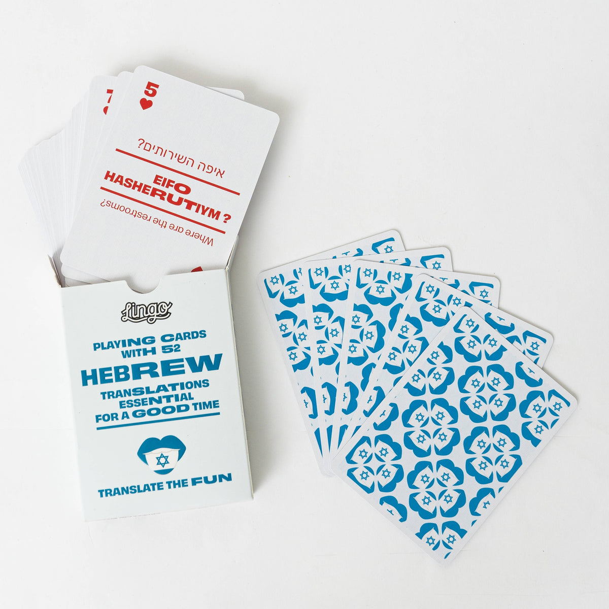Lingo Hebrew Playing Cards – Learn Hebrew 52 Phrase Deck