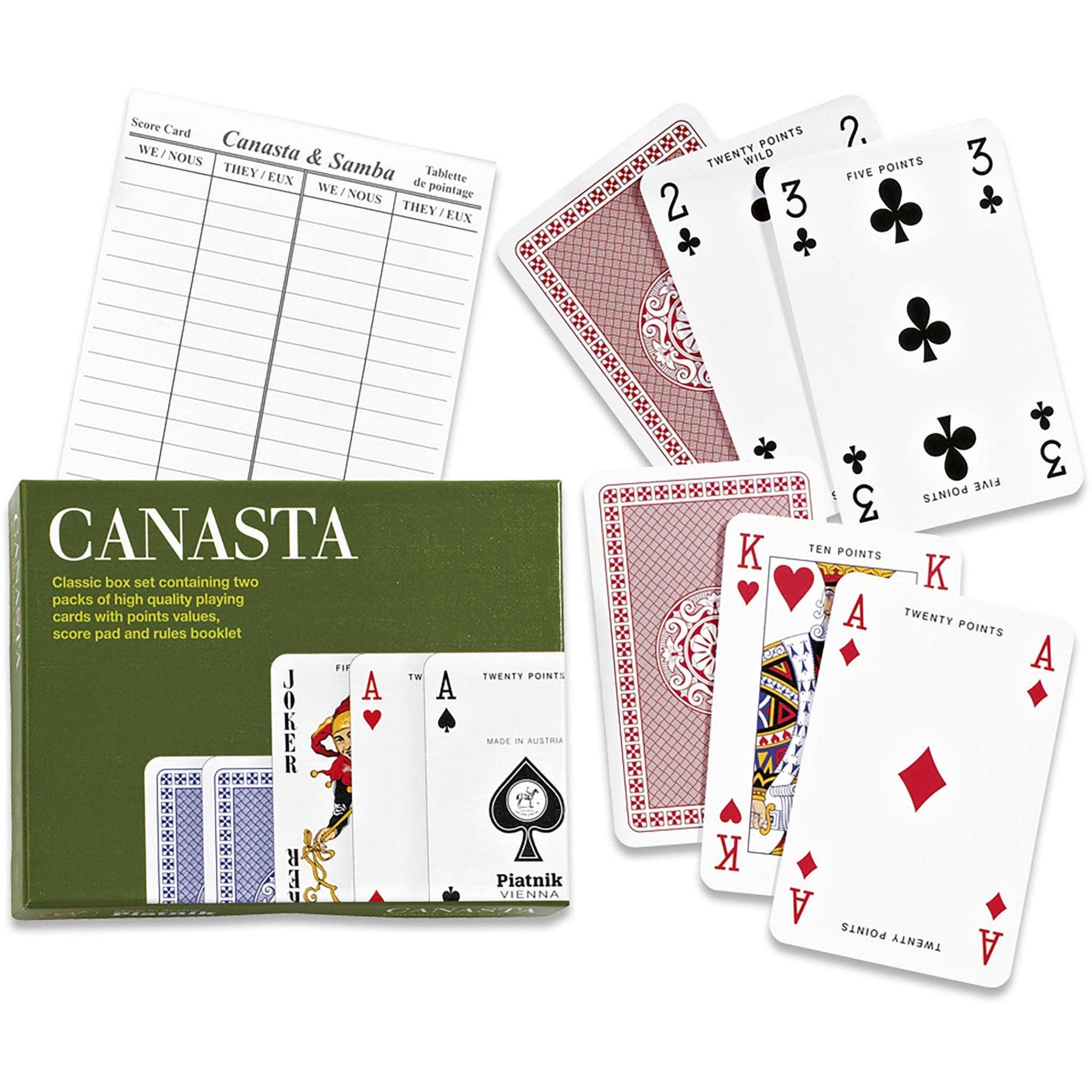 Piatnik Canasta Card Game –  Classic Boxed Set with Score Card & Instructions