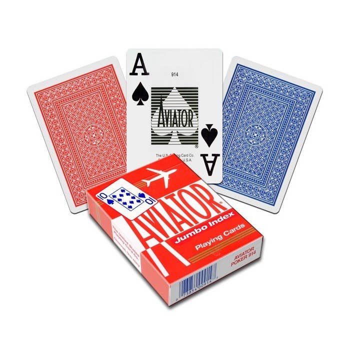 Aviator Jumbo Index Poker Playing Cards – Red