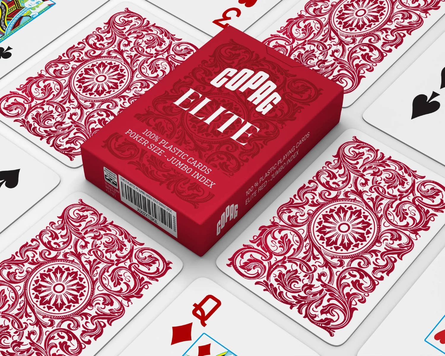 1546 Elite Poker Size Jumbo Index Playing Cards (Red) Copag