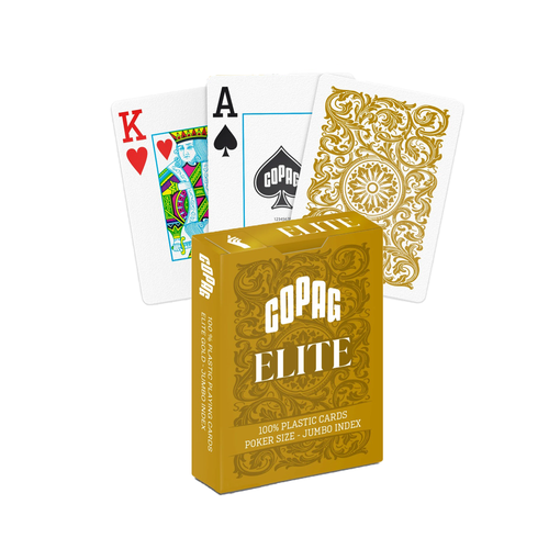 1546 Elite Poker Size Jumbo Index Playing Cards (Gold) Copag