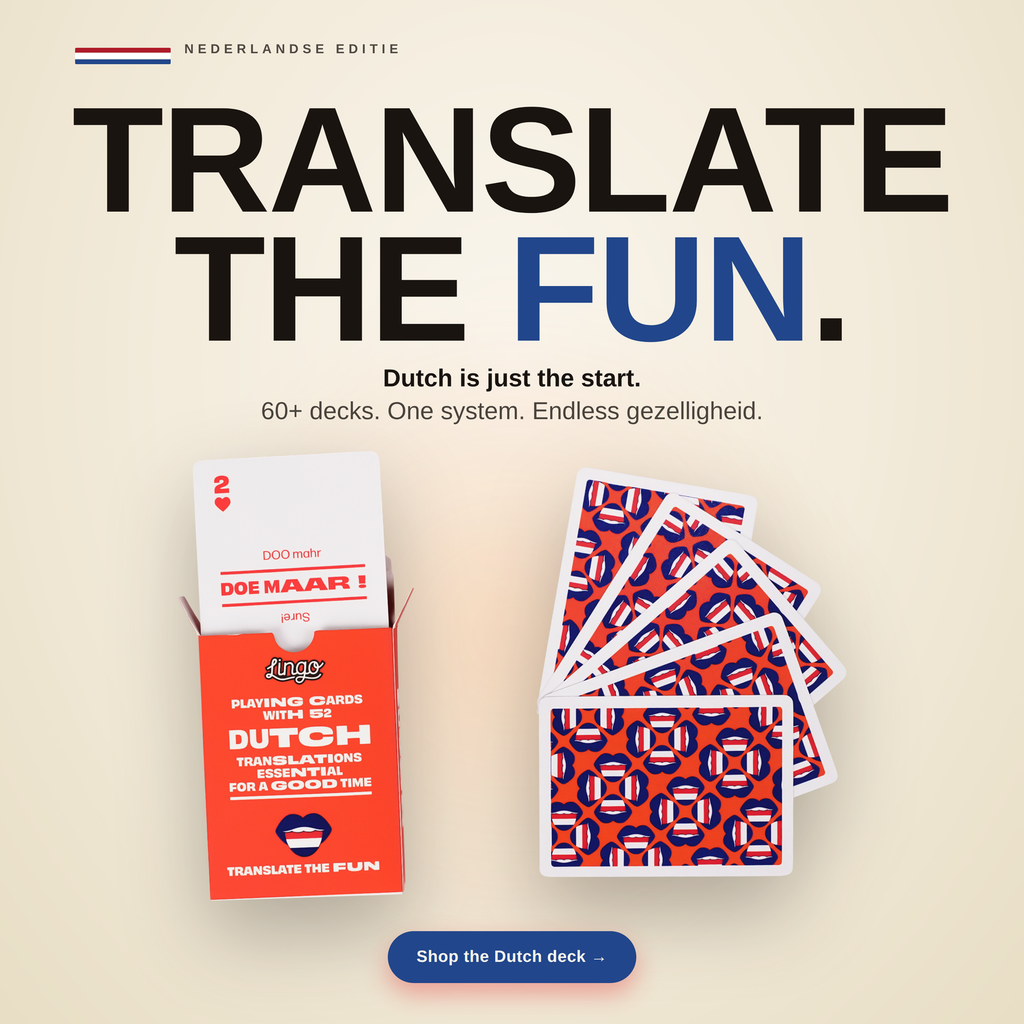 Lingo Dutch Playing Cards – Learn Dutch Language Deck