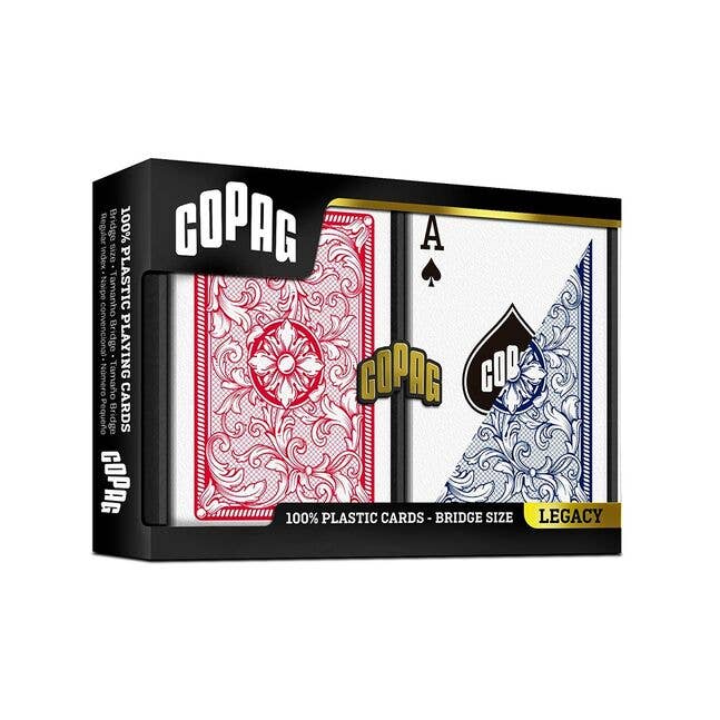 Copag  Legacy Bridge Size Regular Index Playing Cards Double Deck (red and blue)