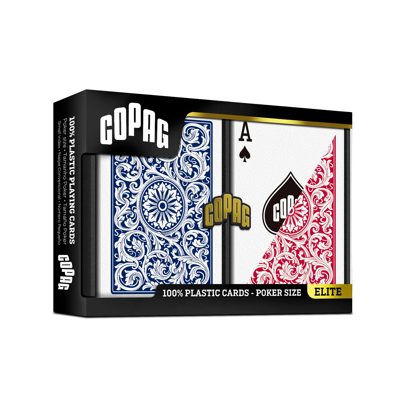 Copag Elite 1546 Poker Size Regular Index Double Deck  (Red/Blue)