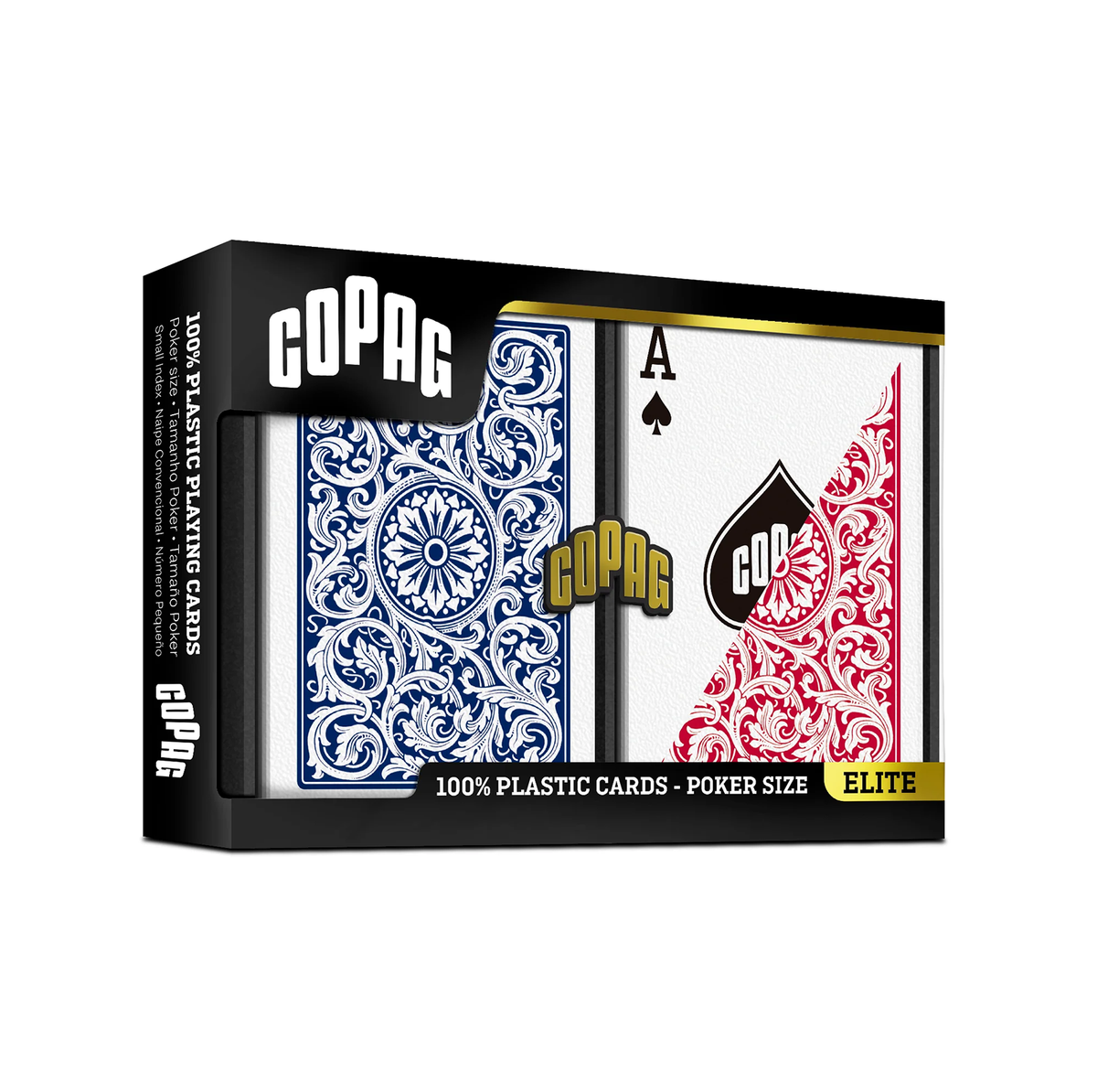 COPAG 1546 Elite Poker Size Regular Index Playing Cards – Red & Blue Double Deck