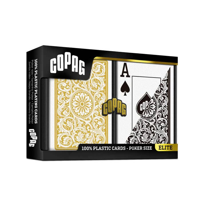 1546 Copag Elite Jumbo Index Playing Cards – Gold & Black Double Deck