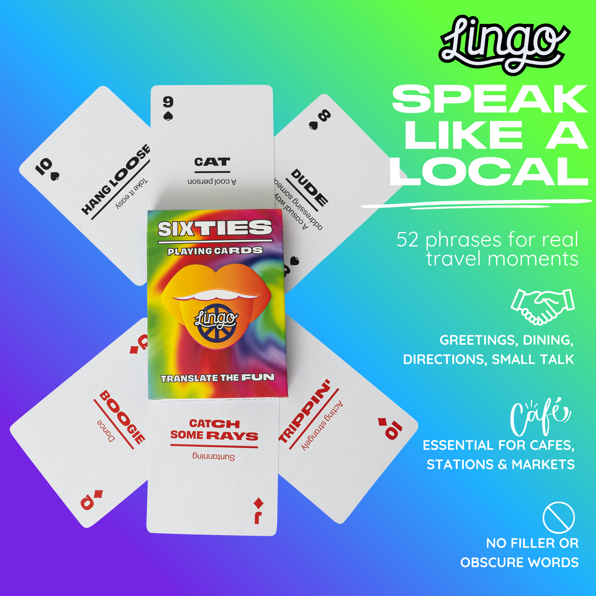 Sixties Lingo Playing Cards