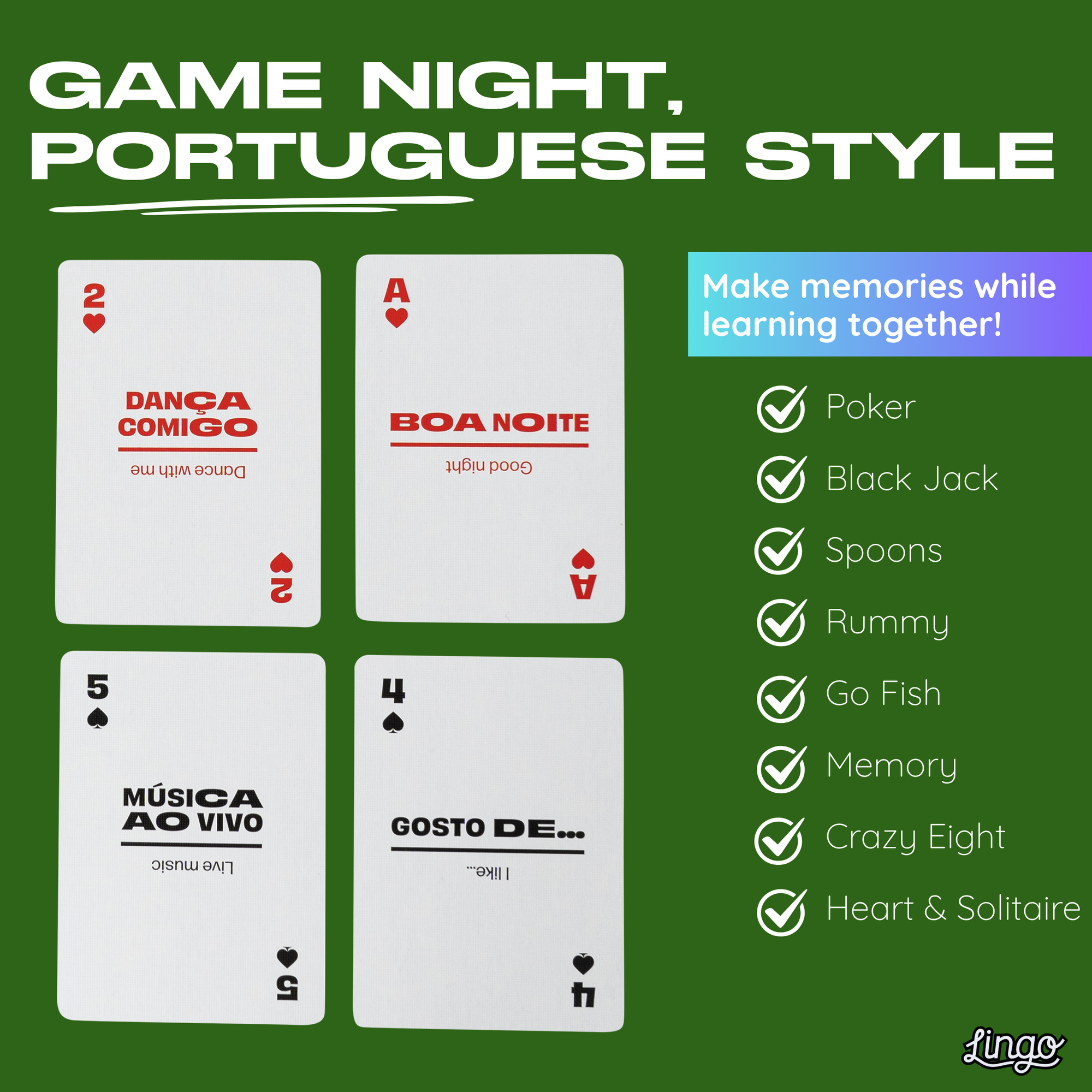 Portuguese Lingo Playing Cards