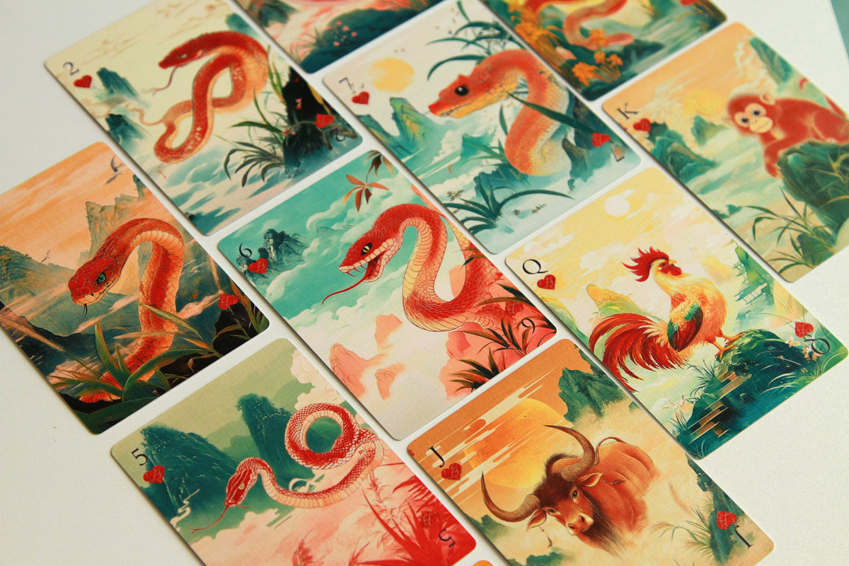 Zodiac Charms Snake Playing Cards – 2025 Year of the Snake