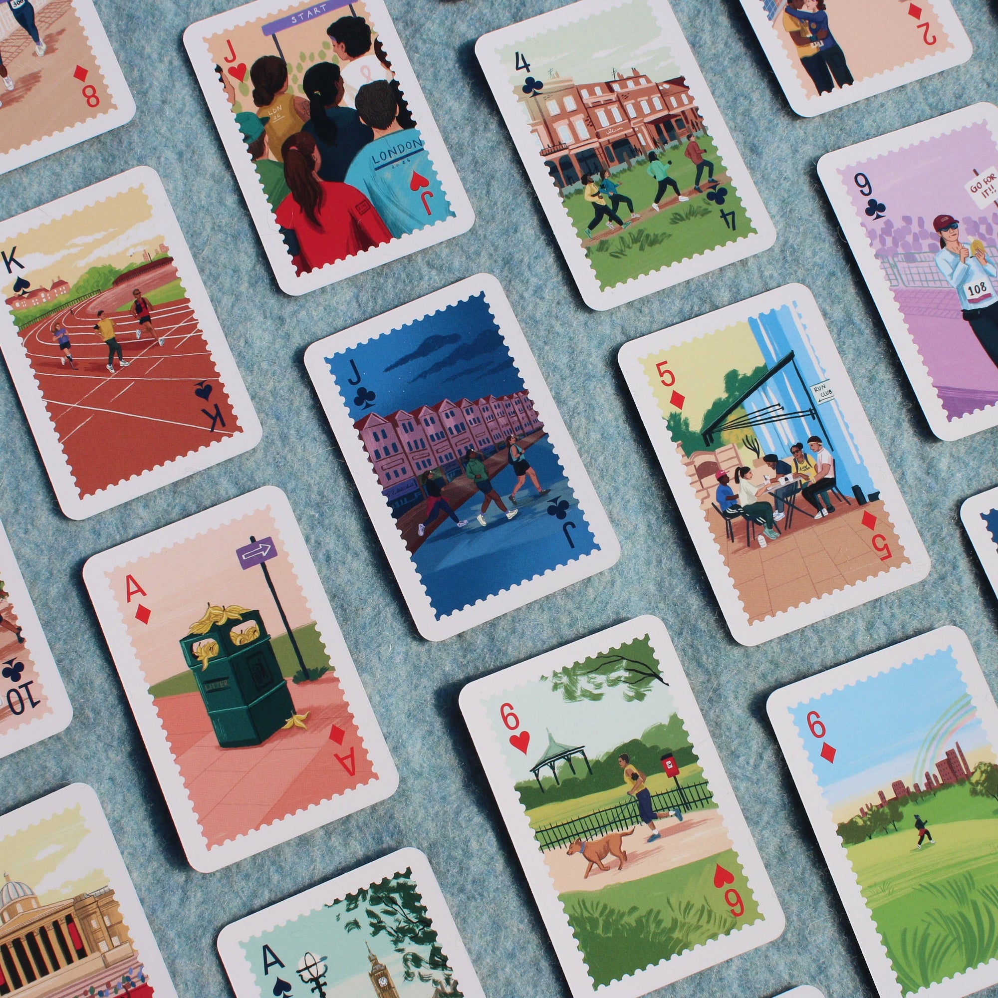 Running London Albert Bridge Playing Cards