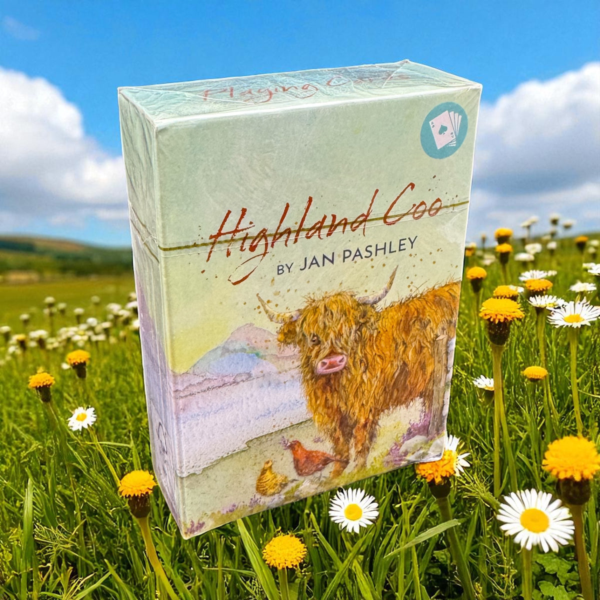 Highland Coo Standard Playing Card Deck by Jan Pashley