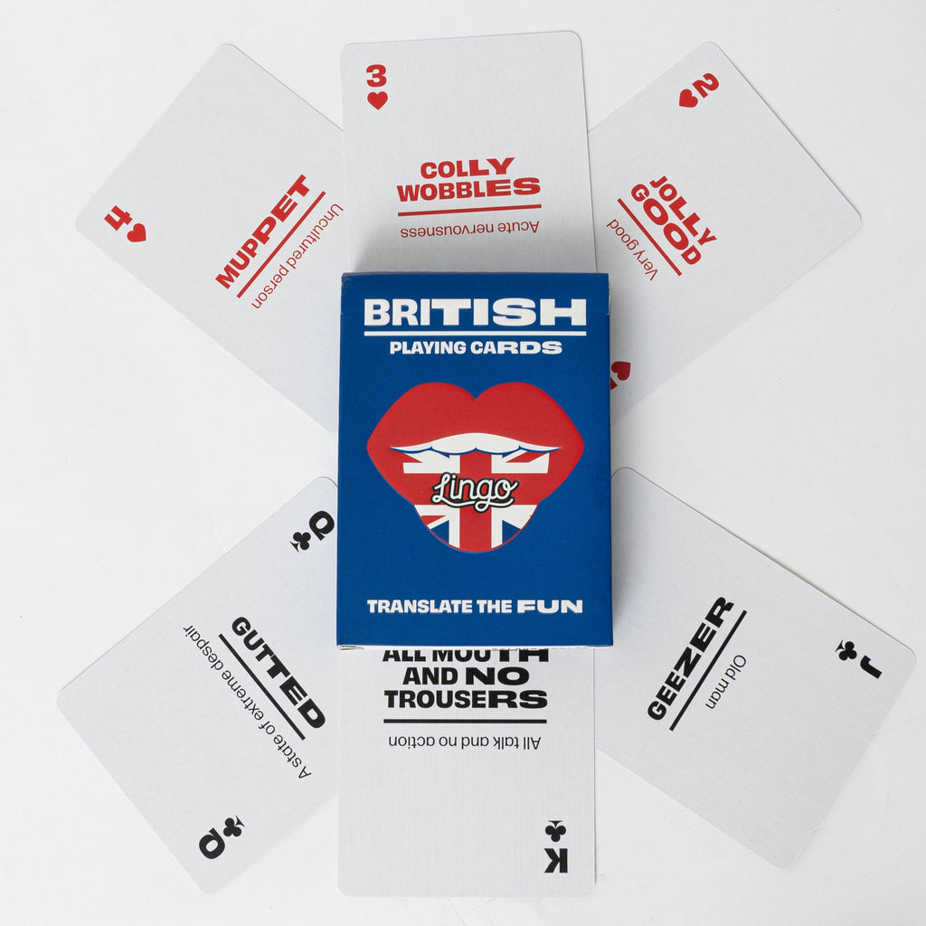 British Slang Playing Cards in Wayfarer Travel Tin