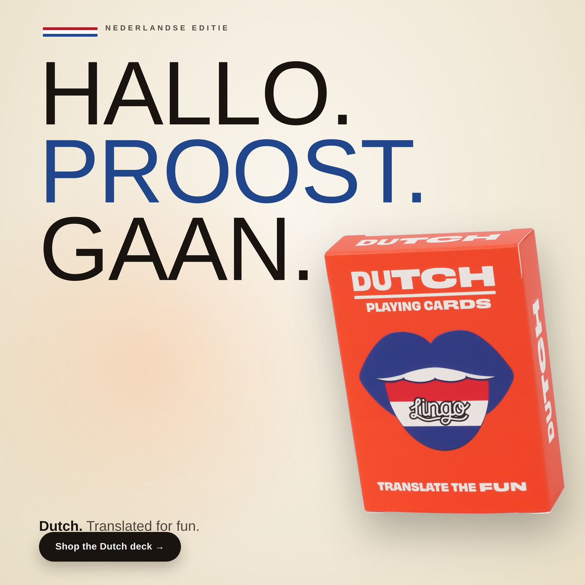 Lingo Dutch Playing Cards – Learn Dutch Language Deck