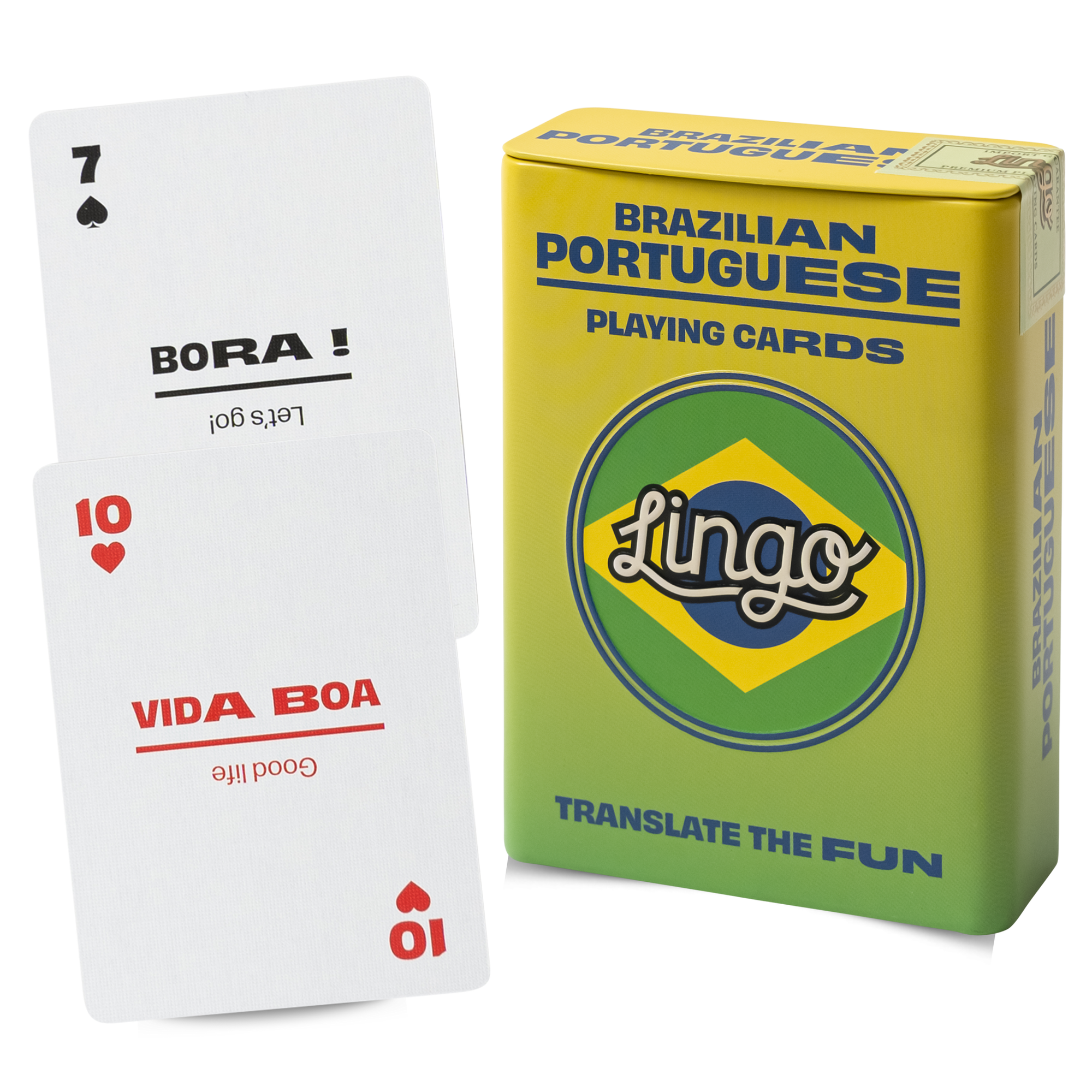 Lingo Brazilian Portuguese Playing Cards in Wayfarer Tin