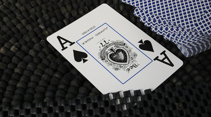 Bee Club Special Blue Playing Cards featuring the detailed Ace of Spades with Bee branding and jumbo index.