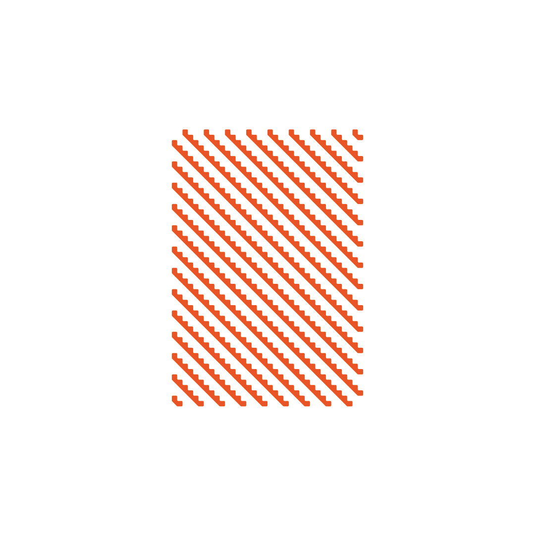 Damn Good Cards No. 5 by Dan & Dave showing the orange and white playing card back with a repeating diagonal geometric pattern and white borders.