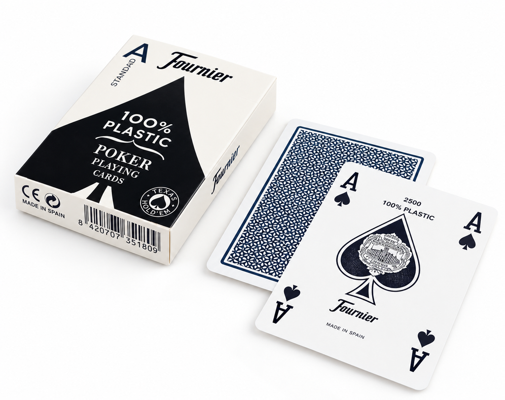 Fournier 2500 Plastic Poker Playing Cards – Dark Blue Standard Index