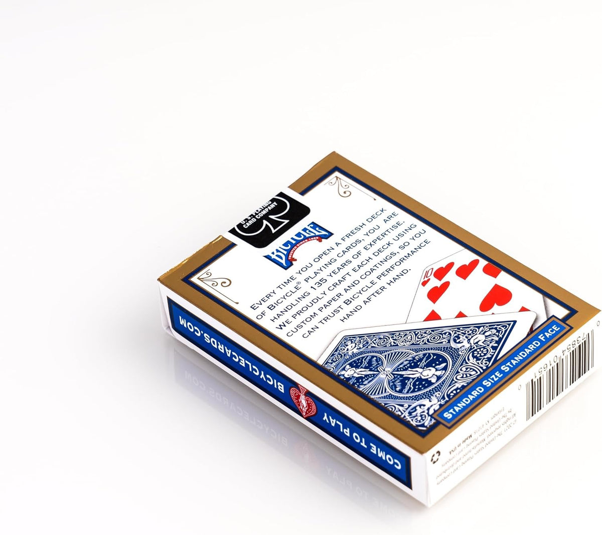Bicycle Rider Standard Poker Cards Golden Frame Blue