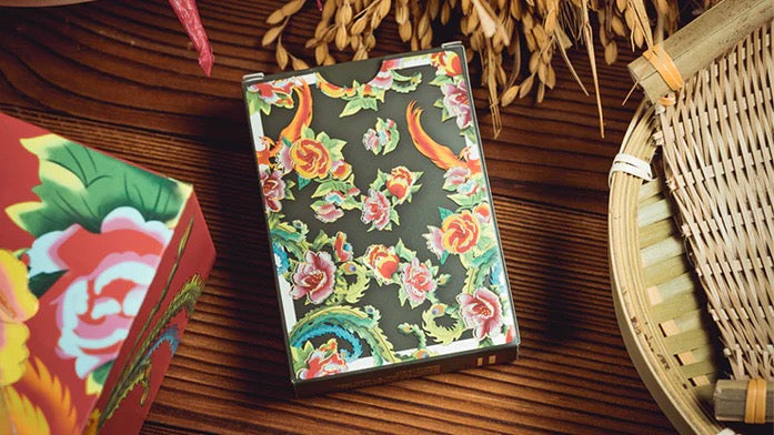 Phoenix & Peony Green Playing Cards – BPCC