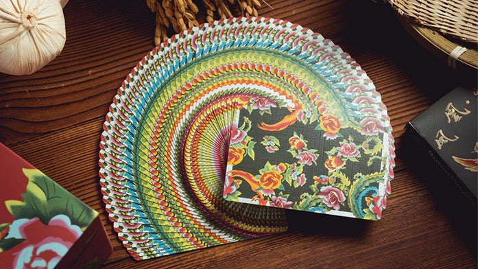 Phoenix & Peony Green Playing Cards – BPCC