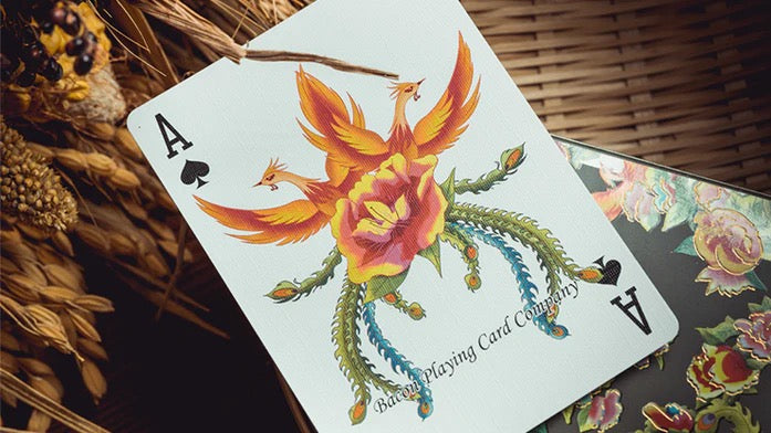 Phoenix & Peony Green Playing Cards – BPCC