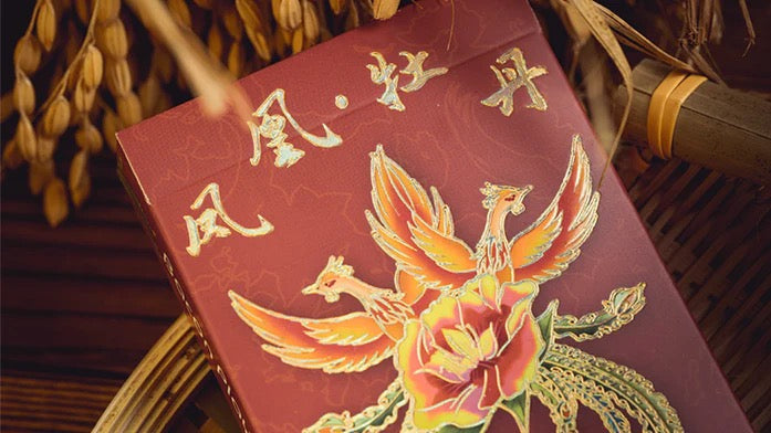 Phoenix and Peony (Red) Playing Cards – by Bacon Playing Card Company