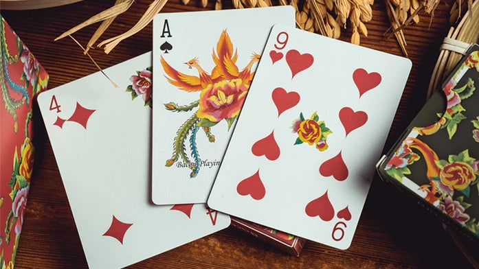 Phoenix and Peony (Red) Playing Cards – by Bacon Playing Card Company