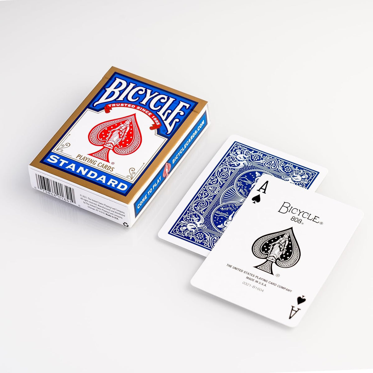 Bicycle Rider Standard Poker Cards Golden Frame Blue