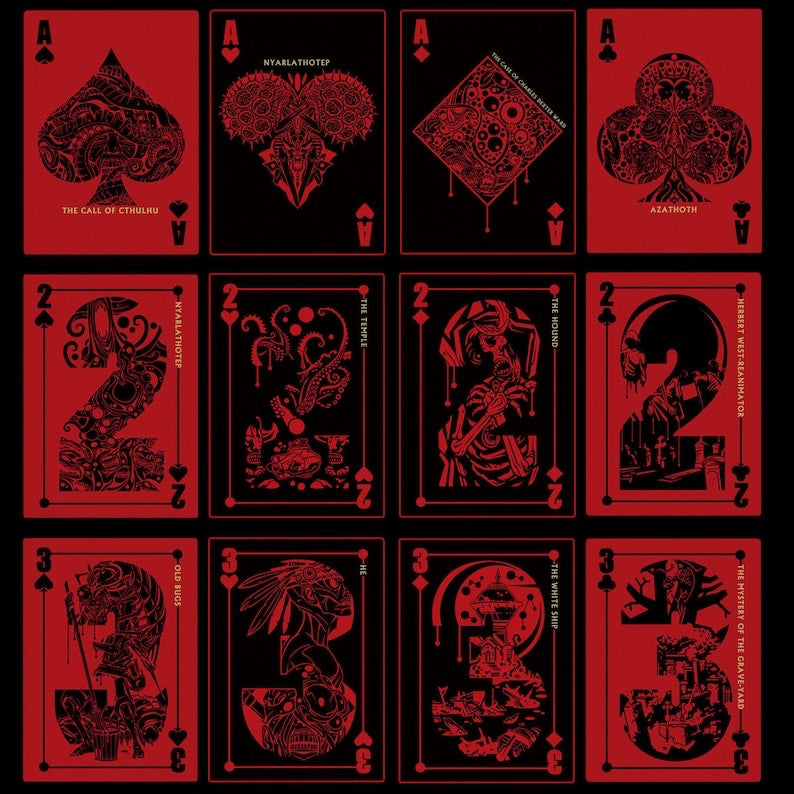 Lovecraft A-K: Cthulhu Mythos Playing Cards – Red Edition