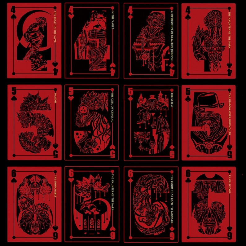 Lovecraft A-K Cthulhu Mythos Playing Cards – Red Edition