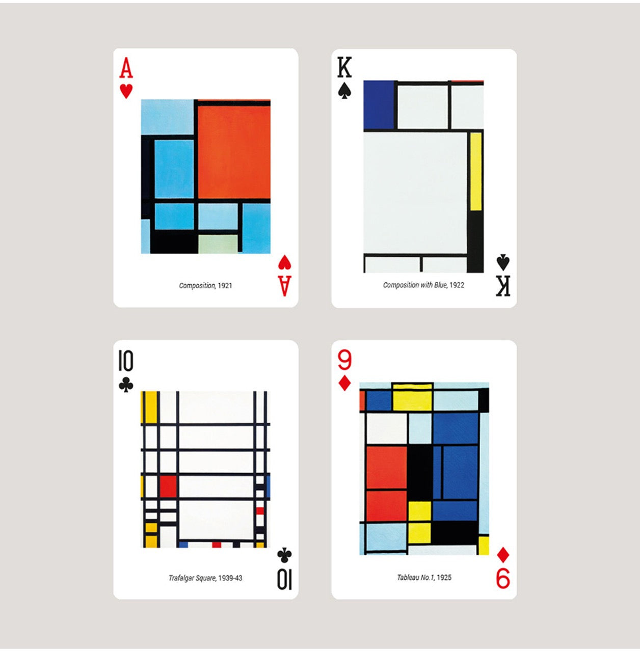 Piatnik Mondrian Art Playing Cards – 52 Unique Designs
