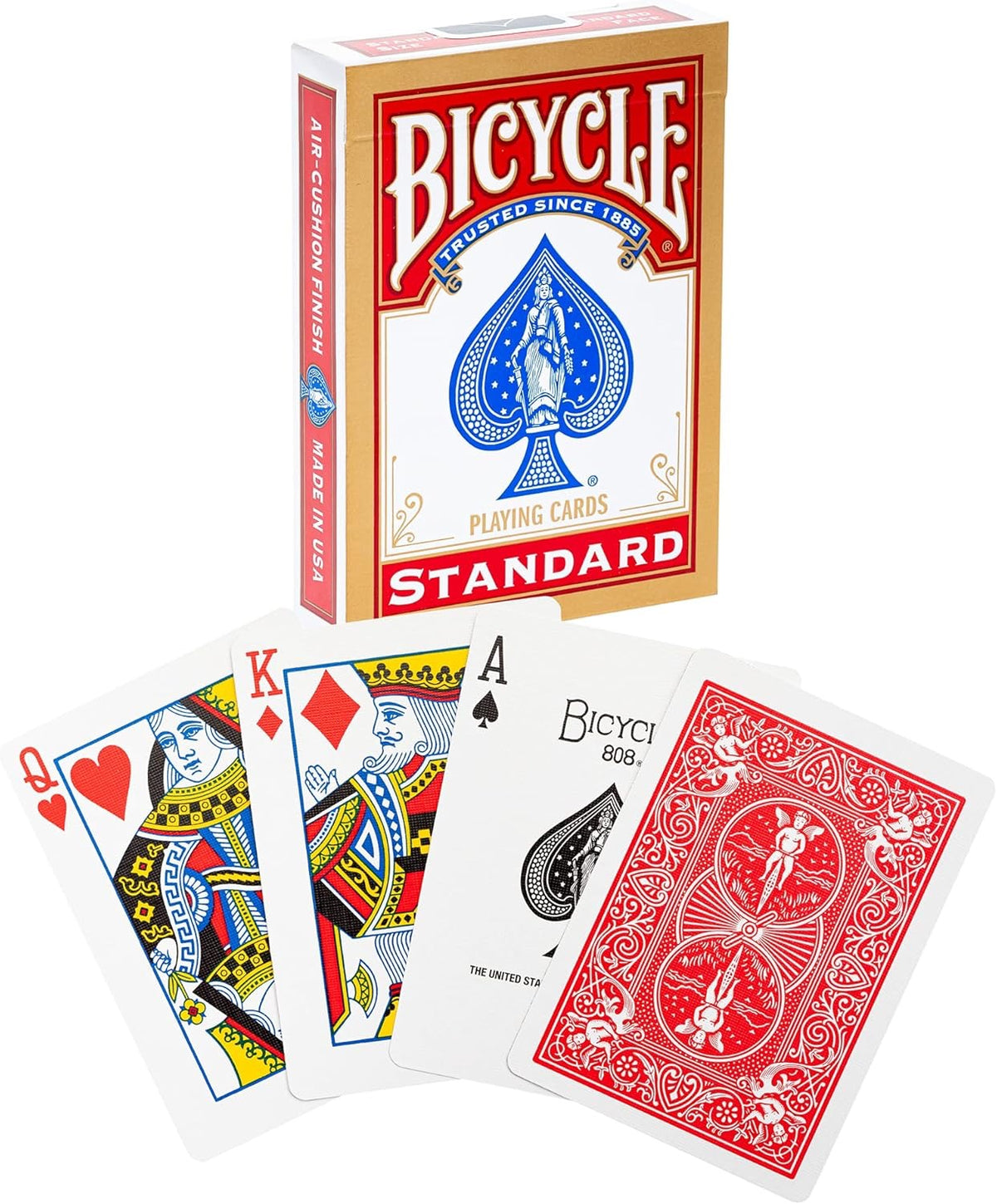 Bicycle Rider Standard Playing Cards Golden Frame Red