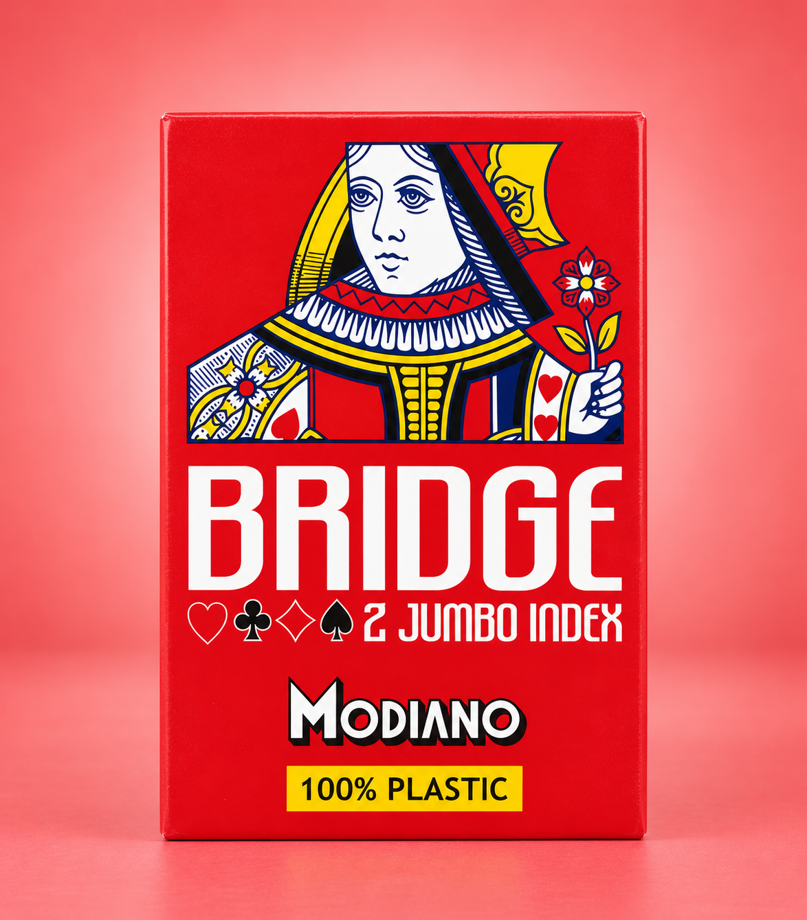 Modiano Bridge 100% Plastic Playing Cards – Red Jumbo Index