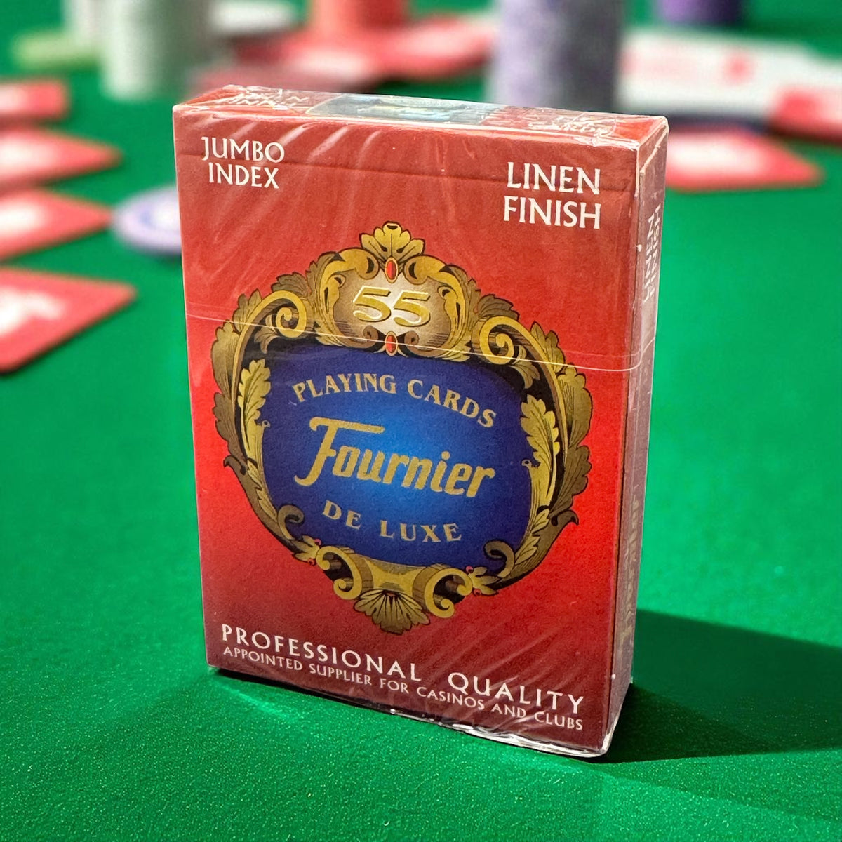 Fournier 55 De Luxe Jumbo Index Playing Cards – Red