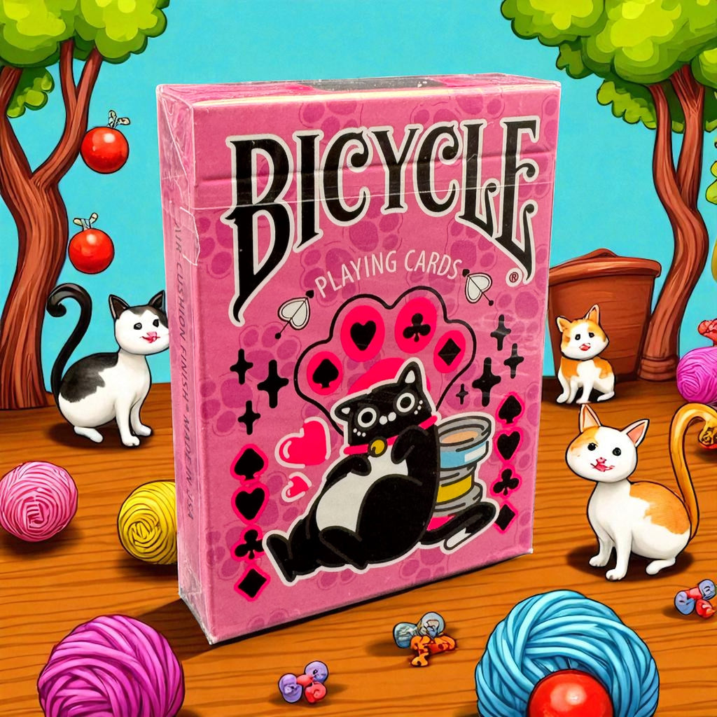 Bicycle Cat (Pink) Playing Cards