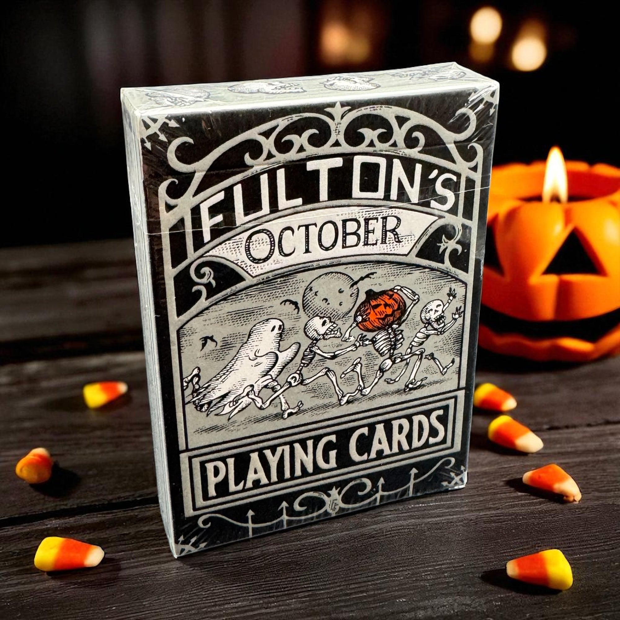 FULTONS OCTOBER TOMBSTONE GREY PLAYING CARDS