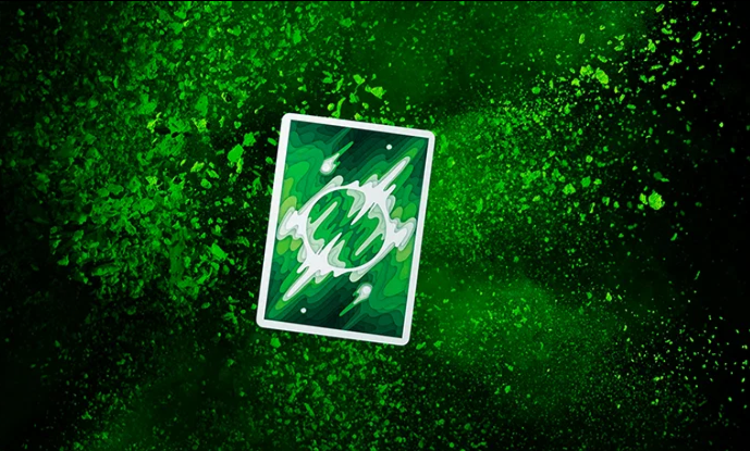 SIRIUS-B V4 Spring Edition Playing Cards by Riffle Shuffle, showing the green custom card back design