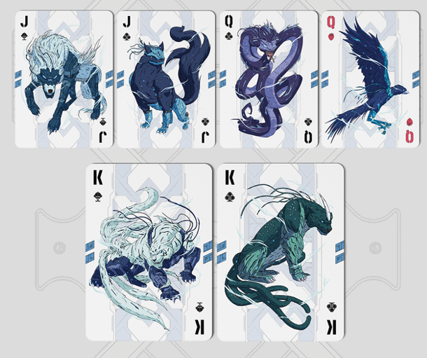 Cyberpunk Mythos Playing Cards: SANZU Blue