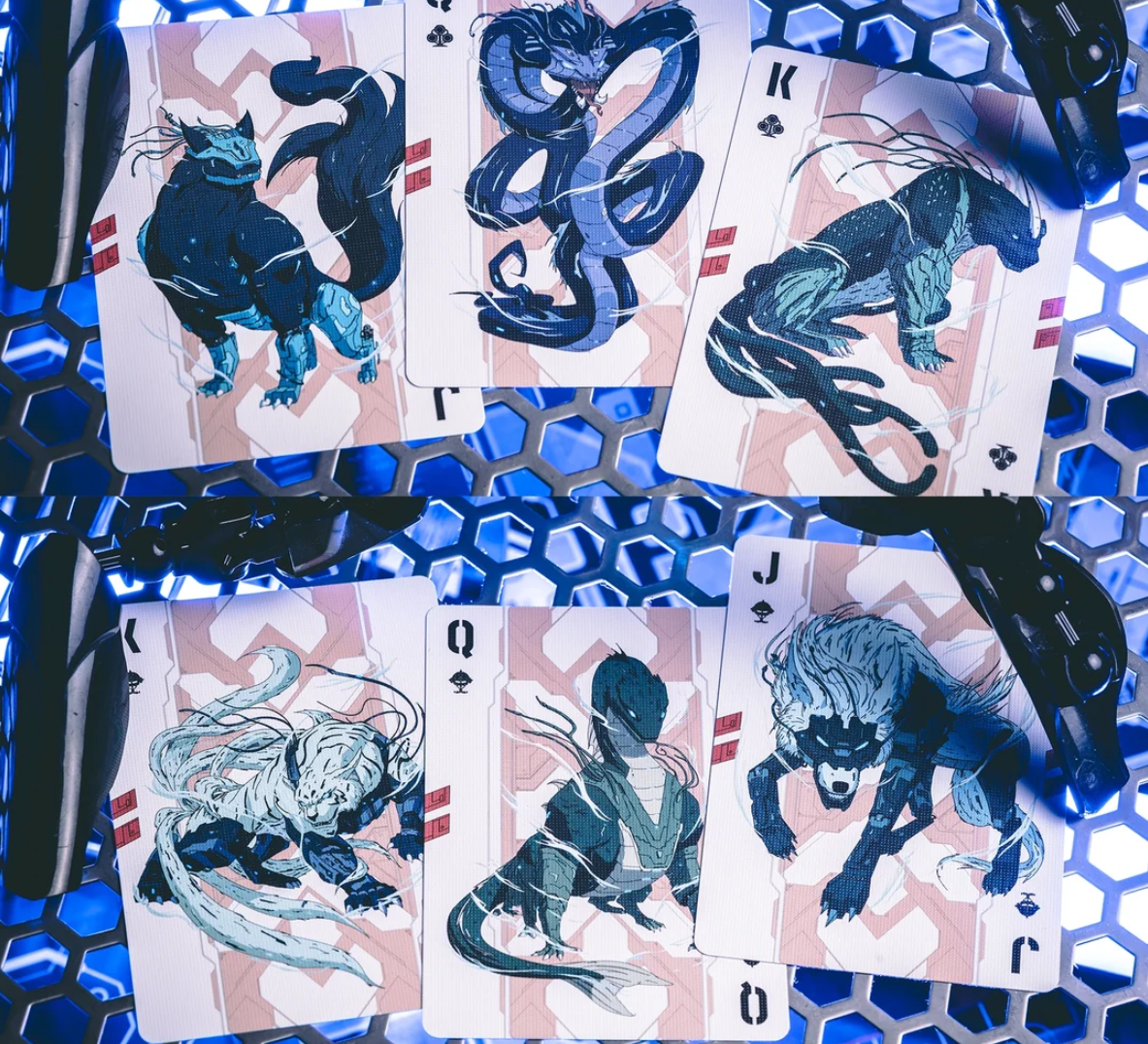 Cyberpunk Mythos Playing Cards: SANZU Red