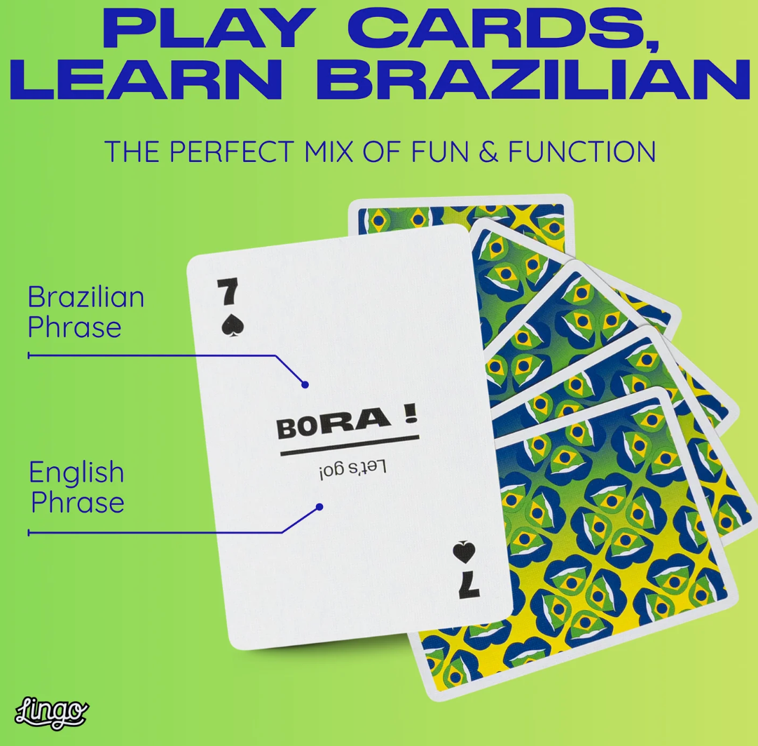 Lingo Brazilian Portuguese Playing Cards in Wayfarer Tin