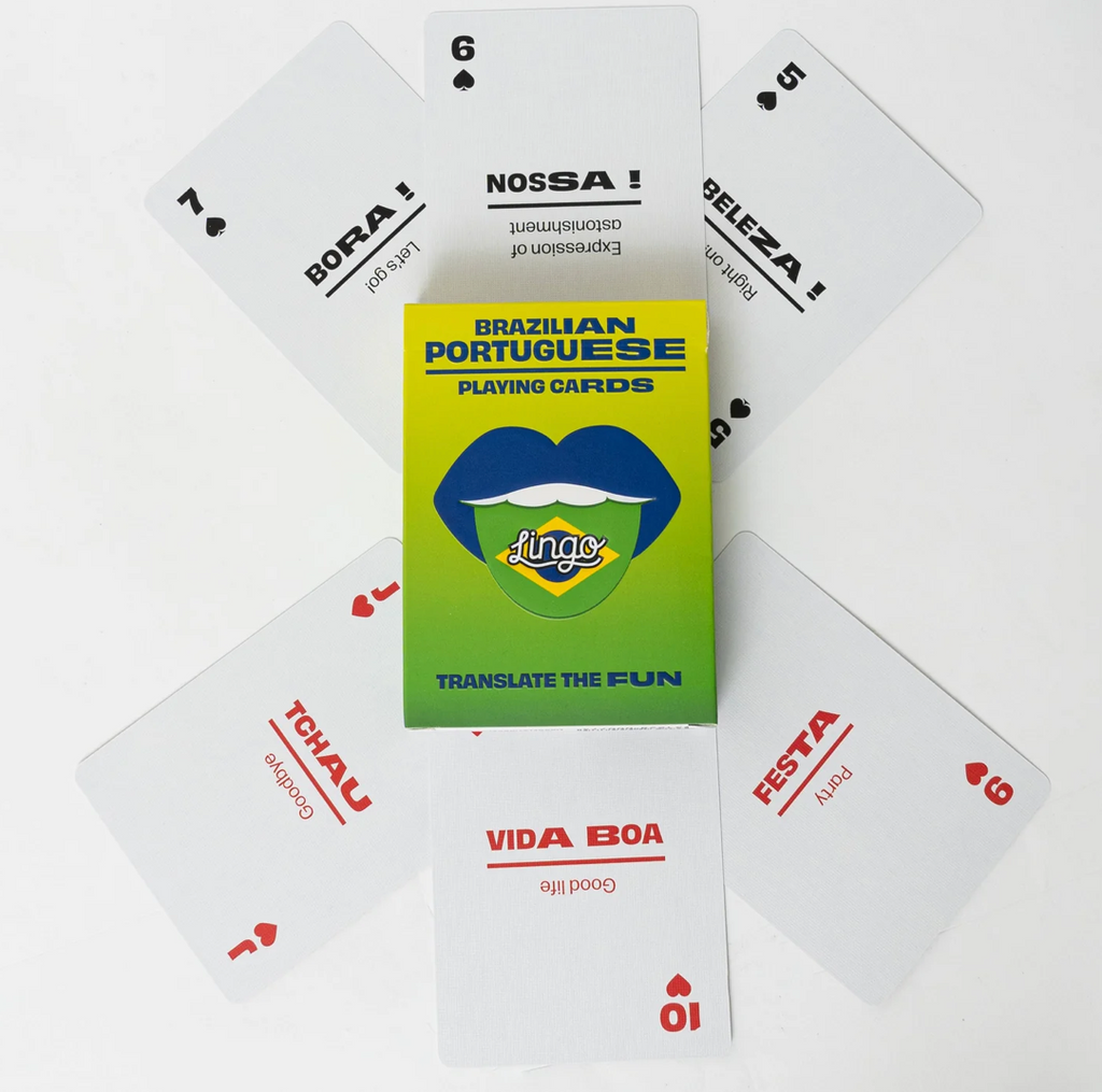 Lingo Brazilian Portuguese Playing Cards in Wayfarer Tin