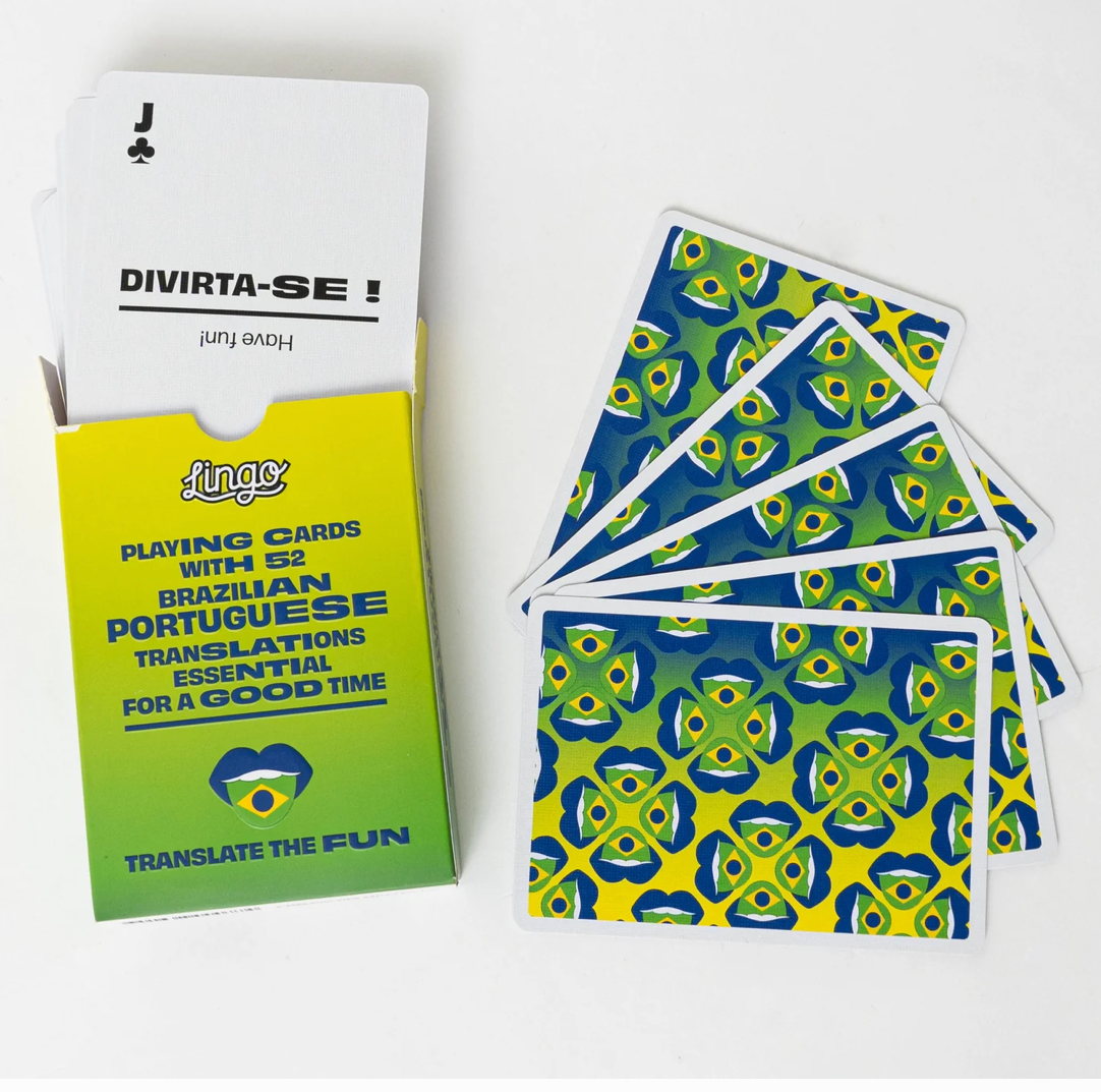 Lingo Brazilian Portuguese Playing Cards in Wayfarer Tin