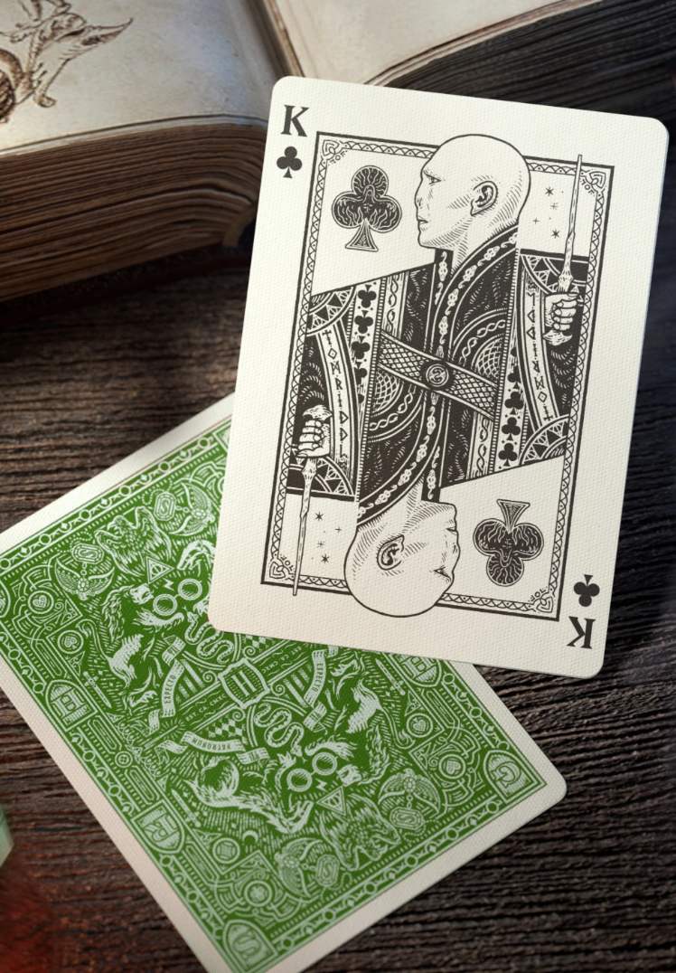 Harry Potter Slytherin Green  Playing Cards by Theory11