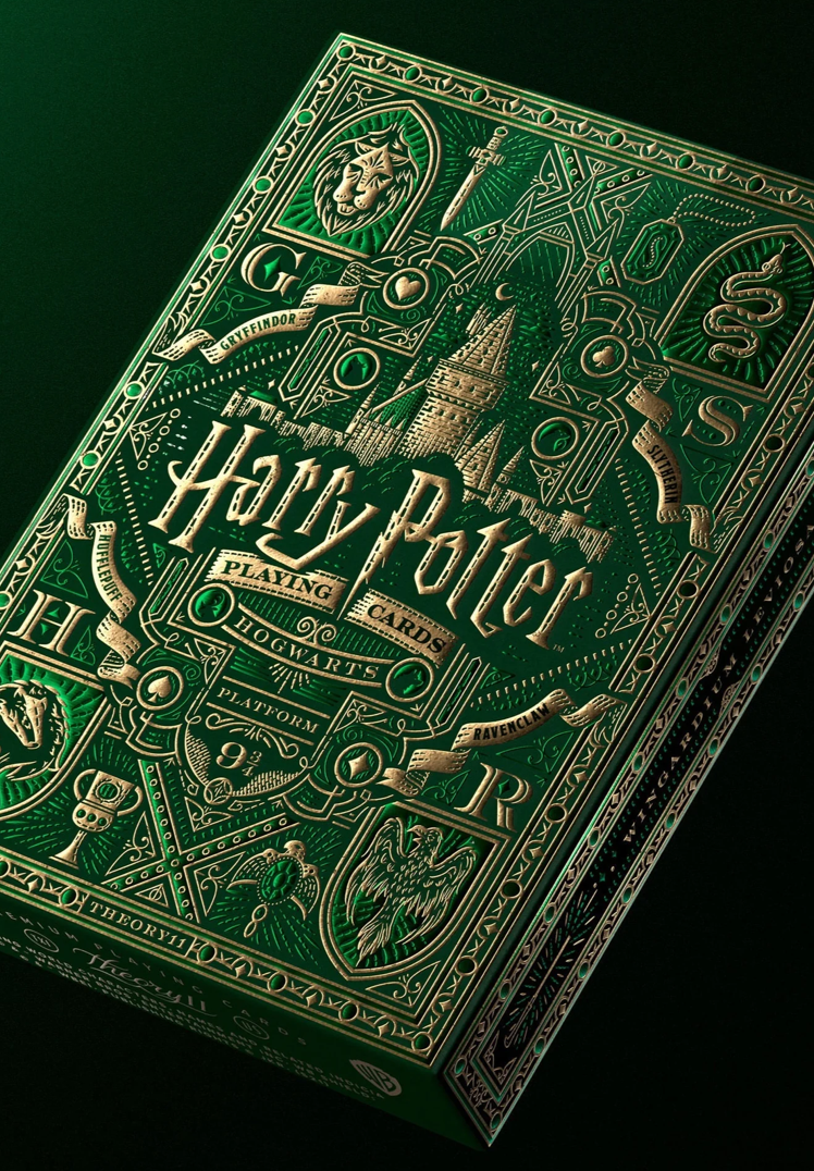 Harry Potter Slytherin Green  Playing Cards by Theory11