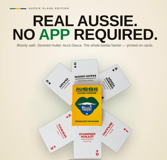 Lingo Aussie Slang Travel Playing Cards
