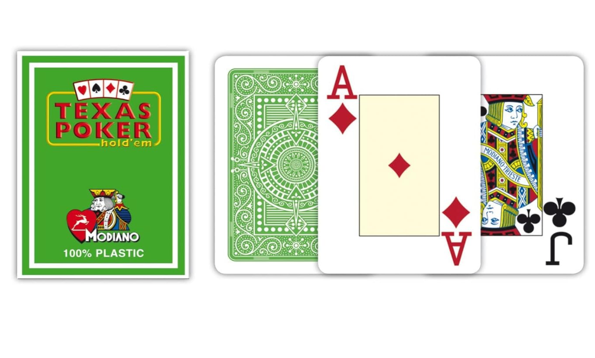 Modiano Light Green Texas Hold’em 100% Plastic Poker Cards Jumbo Index