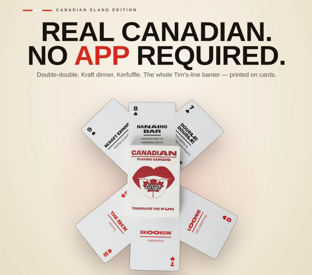 Canadian Slang Lingo Playing Cards