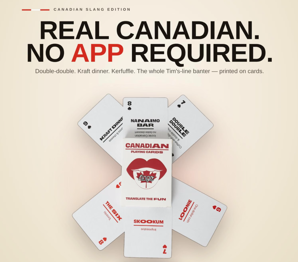 Canadian Slang Lingo Playing Cards